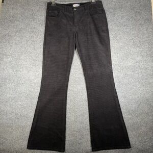 Madcap England Bell Bottoms Pants Womens 34L Black Corduroy Flare Retro Mod